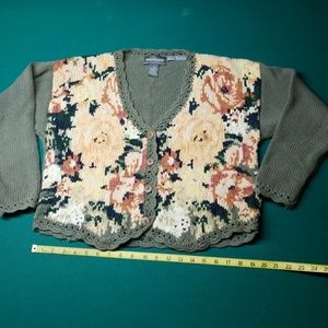 Floral cardigan sweater